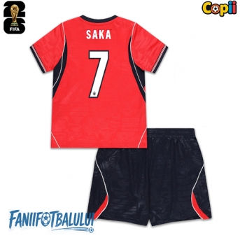 Anglia Bukayo Saka #7 Echipament de Fotbal Replică Mondial 2026 Copii Deplasare (+ Șorturi)
